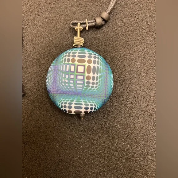 Nason Moretti Murano Mid Century Modern Satinato Satin Pendant Necklace-GORGEOUS - Picture 3 of 6